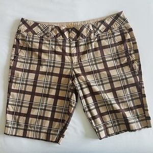 Brown plaid shorts